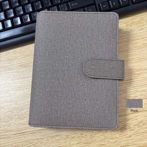 El más vendido, nuevo, personalizado, duradero, monedero con cremallera, 6 colores, cuero de lino, 6 anillos, mecanismo dorado, carpeta económica A6, funda tipo billetera - Product Image 4