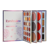 Palette de fards à paupières professionnelle portable et étanche, best-seller en gros, format livre à pages tournantes pour maquillage complet du visage