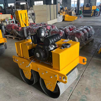 Vente flash : rouleau compresseur routier à double tambour de 1000 kg, diesel, hydraulique, à marche arrière, vibratoire, pour le compactage du sol