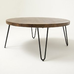 Mobili per la casa in stile rustico <span class=keywords><strong>tavolino</strong></span> rotondo in legno massiccio/francese di quercia bianca di caffè tavolo con base in metallo - Product Image 4