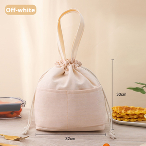 Sac à bento <span class=keywords><strong>en</strong></span> toile imperméable de style japonais avec fermeture à cordon, boîte à lunch isotherme pour le bureau et le camping - Product Image 5