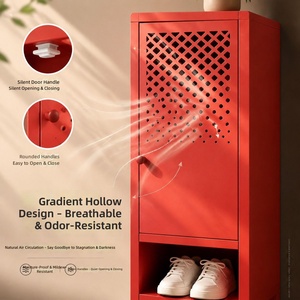 Meuble à chaussures pliable et portable en acier creux, fin et peu encombrant, étanche et robuste, pour entrée - Product Image 2
