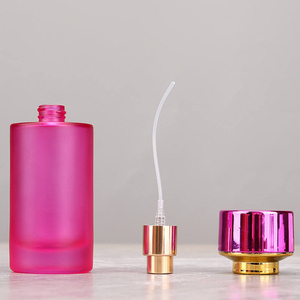 Custom Color Hot Sale Large Capacity Perfume <b>Bottle</b> Luxury Clear 50ml Round Glass Perfume <b>Bottle</b> with Gold Spray Cap - Product Image 1
