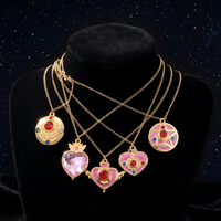 Collar, Llavero y Colgante para Bolso de Anime Sailor con Cristales Coloridos, Corazón, Estrella y Varita Mágica, Venta al por Mayor, Regalo para Mujeres y Niñas
