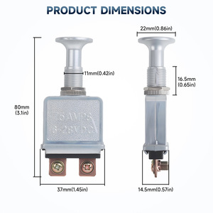 Interrupteur poussoir-tiroir 75 ampères 6-28 V CC pour automobiles et camions - Product Image 2