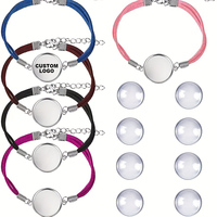 Bracelet personnalisé de charme de bijoux de dôme d'époxy en métal de logo personnalisé