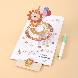 Biglietto d'<span class=keywords><strong>Auguri</strong></span> 3D Pop-up per Bambini, Decorazioni per Feste di <span class=keywords><strong>Compleanno</strong></span> per Ragazzi e Ragazze, Regalo Sorpresa Personalizzabile con Coniglietto Carino - Product Image 3