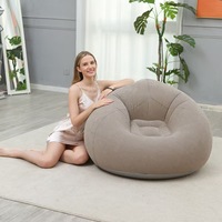 Nouveau fauteuil gonflable minimaliste moderne en PVC, chaise de salon sphérique floquée pour l'extérieur/l'intérieur, tabouret pliable