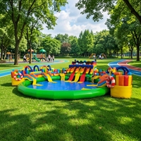 Toboggan aquatique gonflable en PVC à double voie, adapté aux enfants et aux adultes, disponible à la location, piscine, couleur et taille personnalisables, marque Dacheng