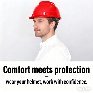 موقع البناء عبس معيار وطني على شكل حرف V قبعة صلبة سميكة مضادة للخدش جيدة التهوية 4 نقاط تعليق - Product Image 5