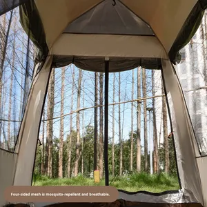 Carpa de Camping Grande de 1500-2000 mm, Plegable, Automática, Portátil, de Apertura Rápida, Impermeable, para 5-8 Personas, de Tela Oxford para Exteriores, para las Cuatro Estaciones - Product Image 3
