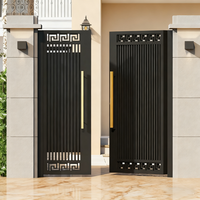 Portail d'entrée moderne en aluminium de style chinois, découpé au laser, à double battant, pour villa résidentielle et jardin