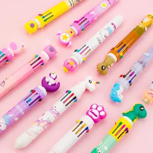 Cartoon unicorn Student kids 10 color multicolor Pen for promotional Christmas Gifts