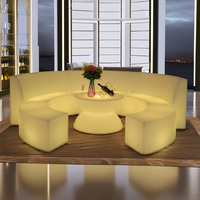 Canapé LED incurvé lumineux, siège d'angle étanche à couleurs changeantes, canapé modulaire pour hall d'hôtel, bar, club, mobilier de gros