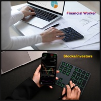 Backlit Keypad angka Bluetooth untuk laptop dan komputer bantalan Nomor 34 tombol dengan lampu latar 7 warna untuk MacBook & Windows