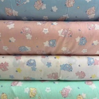 Tissu en mousseline double gaze en gros, imprimé dessin animé, 100 % coton, tissu en gaze à carreaux pour bébé