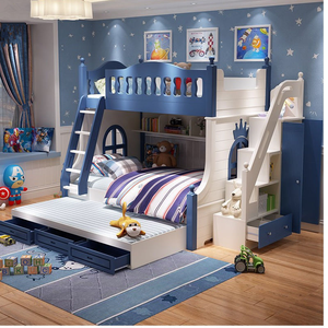 <span class=keywords><strong>Litera</strong></span> <span class=keywords><strong>Infantil</strong></span> de Madera Maciza de Alta Seguridad con <span class=keywords><strong>Escalera</strong></span> de Almacenamiento, <span class=keywords><strong>Cajones</strong></span> Bajo Cama y <span class=keywords><strong>Escalera</strong></span>, el Regalo de Lujo para Niños y Niñas - Product Image 2