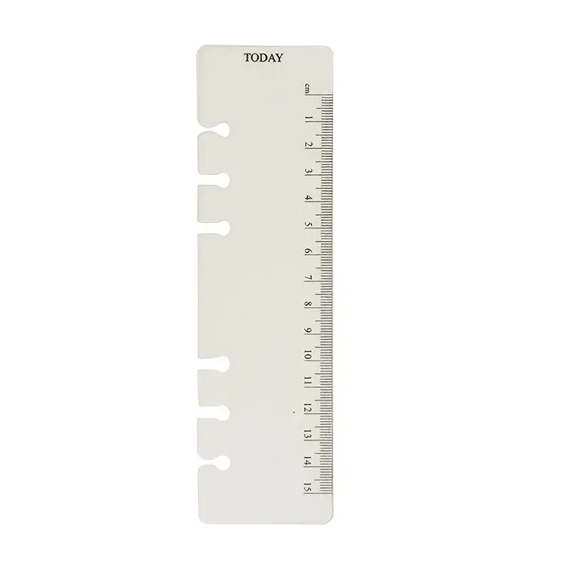 Custom Precision Clear Pocket 6 Hole A5 Binder Ruler A4 Flexible PP PVC Binder Ruler For Notebook