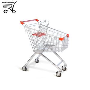 슈퍼마켓 소매점 금속 와이어 바구니 쇼핑 <span class=keywords><strong>4</strong></span> 바퀴 트롤리 카트 - Product Image 6