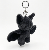 Gantungan Kunci Kelelawar Hitam Mainan Hewan Hutan Custom Liontin Mainan Plush Murah untuk Mesin Cakar