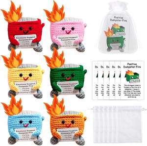 Animaux en peluche en crochet faits main, canard positif tricoté, avec cartes positives, cadeaux de Noël pour hommes et femmes - Product Image 5