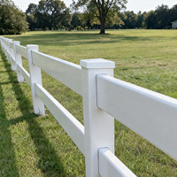 Kit de clôture d'angle en PVC blanc à 2 rails pour pâturage de chevaux, économique, en vinyle, facile à assembler, léger, pour petit ranch, modélisation 3D