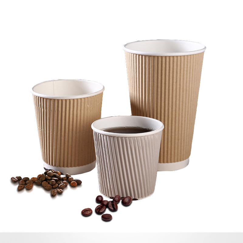 Disposable Coffee Paper Cup Double-layer Thickened Milk Tea Corrugated Paper Cup Packaged Take-out Paper Cup Custom