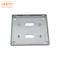 Plaque de couverture carrée de 4 po en acier galvanisé pour interrupteur à double levier, cache-dispositif surélevé de 3/8 po pour 2 modules 8367 pour boîtiers électriques