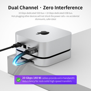 2025 Trending Mac Mini M4 Hub Stand con <span class=keywords><strong>4TB</strong></span> M.2 SSD Enclosure M4 Pro Dock con HDMI 4K 60Hz 2024 MacMini USB C Hub Accesorios - Product Image 3