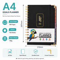 Carnet de notes personnalisé avec logo en feuille d'or, agenda hebdomadaire, protège-coins métalliques, carnet à spirale pour entreprise, fabrication en usine