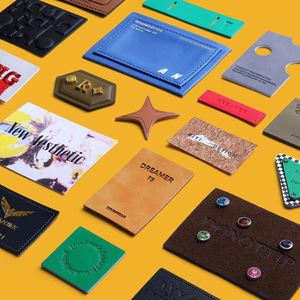 Custom Leather Hat <b>Patch</b> Sewing on Leather Label Embossed Logo for Clothes - Product Image 1