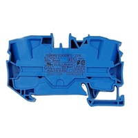 Morsetto a gabbia a innesto blu per guida DIN 16mm², 2 conduttori, nuovo di zecca, originale tedesco, disponibile in magazzino (2016-1204)