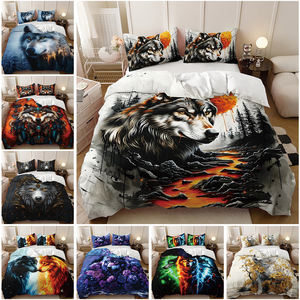 Ensemble de housse de couette en polyester écologique avec motif animal et feuillage imprimé en 3D, pour le <span class=keywords><strong>camping</strong></span> en plein air et l'utilisation en hôtel/hôpital - Product Image 2