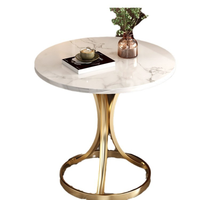 Ensemble Table d'Appoint Scandinave Moderne Design Wabi-sabi, Marbre, Métal Doré, Chêne, pour Café, Chevet, Accentuée, Salon, Balcon, Bout de Canapé