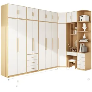 Schlafzimmer möbel Maßge schneiderte begehbare Kleider schrank mit Schmink tisch Ecke Bücherregal Schubladen