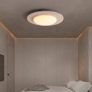 Vintage Wabi Sabi Yellow Travertine Led <b>Ceiling</b> <b>Light</b> Round Modern For Bedroom Living Room - Product Image 2