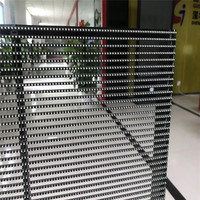 Rideau de fenêtre en verre transparent, panneau led pour vidéo publicitaire, p3.91
