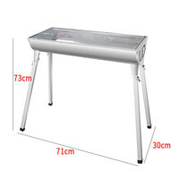 Barbecue à charbon d'acier inoxydable pliable automatique avec brochettes rotatives, idéal pour l'intérieur et le camping, pour la cuisson de la viande