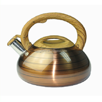Bouilloire sifflante de haute qualité de 3.0 litres corps à fond unique avec bouilloire de cuisinière au design floral pour bouilloire de soudage de thé à l'eau