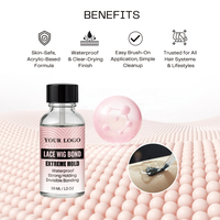 Colle pour perruque en dentelle à logo personnalisé en gros, colle pour perruque à tenue ultra forte, colle pour dentelle imperméable, flacon en verre de 30 ml, colle transparente pour dentelle de perruque