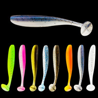 Señuelos Suaves de Plástico Flotantes con Cola en T para Vías Navegables, Cebos Blandos Tipo Pez para Agua Dulce, Señuelo de Pesca para Lubina, 9 Colores