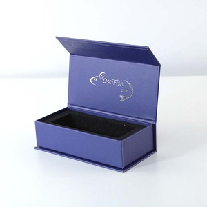 Caja Rígida Azul Personalizada de Marca de Alta Gama, Caja Magnética Hecha a Mano, Empaque de Lujo con Logotipo Estampado en Plata Caliente - Product Image 2