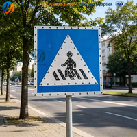 Panneau de signalisation pour passage piétonnier à LED, panneau de sécurité réfléchissant pour la sécurité des piétons, pour utilisation en extérieur
