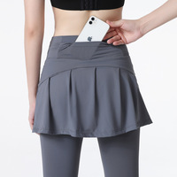 Femmes S-4XL Plus Tailles 2 en 1 Tummy Control Taille Haute Workout Athletic Sports Biker Pants Gym Running Yoga Leggings Avec Poche