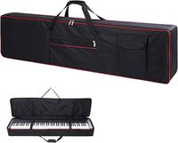 88 Keys Portable Nylon Foldable Lightweight Durable Padded Black Keyboard Case for Electric Piano Gig Bag Adjustable Shoulder