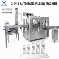 Machine de rinçage, remplissage et bouchage automatique 3-en-1 monobloc pour bouteilles PET d'eau potable minérale pure