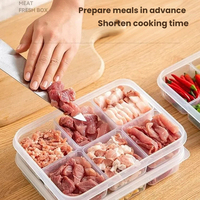 Boîte de rangement pliable et portable pour réfrigérateur, 6 compartiments, en plastique PP transparent, écologique, facile à nettoyer, pour la conservation des aliments dans la porte latérale du réfrigérateur