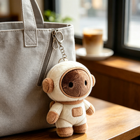 Porte-clés en peluche astronaute personnalisé, brodé, en coton PP doux, breloque de sac, cadeau mignon sur le thème de l'espace