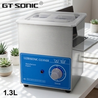 GTSONIC VGT-1613T 1.3L Nettoyeur à ultrasons industriel électrique haute pression 40KHz en acier inoxydable pour plastique, bijoux, pierres précieuses et tatouages, certifié CE