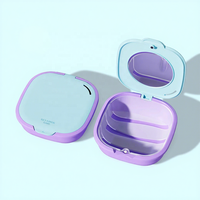 Boîte de rangement multifonctionnelle avec miroir pour prothèses dentaires, étui portable pour appareils orthodontiques